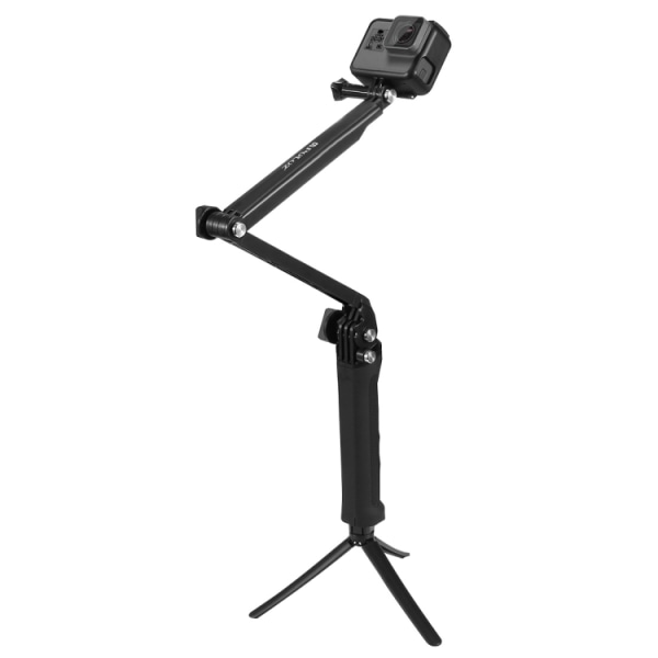 3-vägs grepp hopfällbar stativ selfie-stick förlängningsmonopod för GoPro, Insta360 ONE R, DJI Osmo Action och andra actionkameror, längd: 20-58 cm