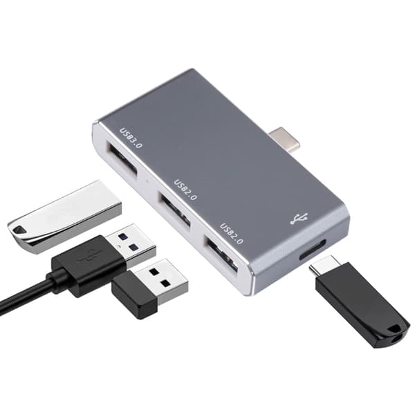 USB-C / Typ-C till OTG 4-Port USB 3.0 Hub Adapter - Snabb och Lättviktig