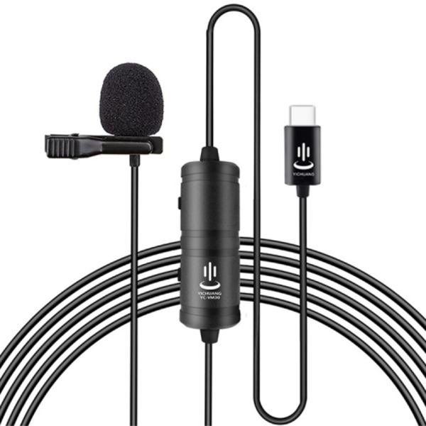 YICHUANG YC-VM30 USB-C / Type-C Dubbla lägen Lavalier inspelningsmikrofon, Kabellängd: 6m