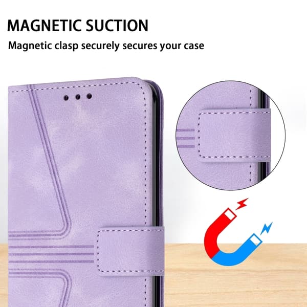 iPhone 16 Pro Triangle Solid Color Fodral - Högkvalitativt Skal Läder Purpur