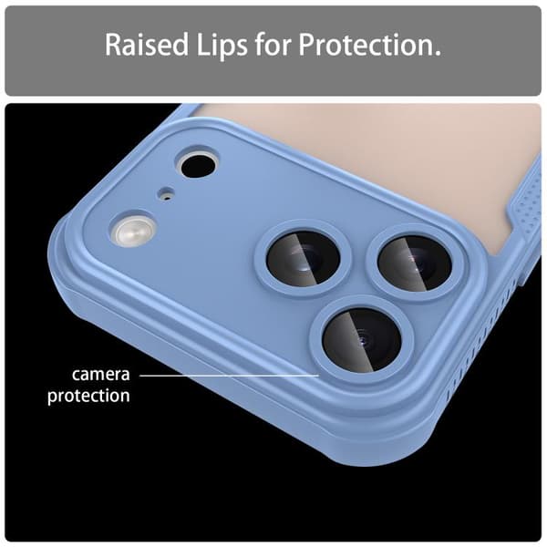 iPhone 18 Pro Max / iPhone 17 Pro Max Skal - Armor Glaze PC Hybrid TPU Blå