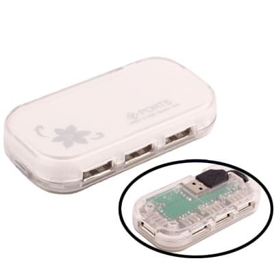 Hög Hastighet 4-Portars USB 2.0 Hub (Vit) - Plug-and-Play, Kompatibel med USB 1.1, 480 Mbps Dataöverföring