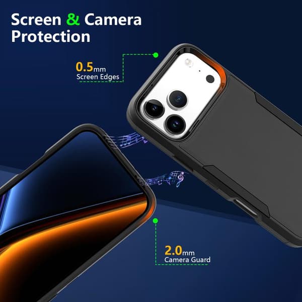 iPhone 17 Pro 2 - 1 PC Hybrid Skal Grå + Fluorescerande grön