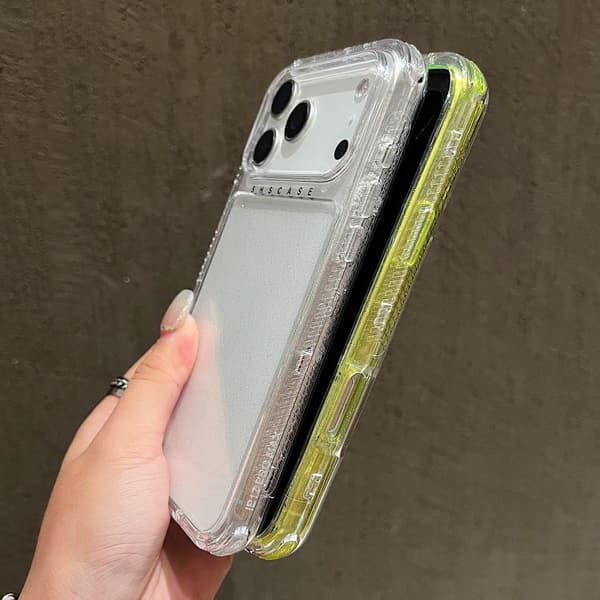 iPhone 18 Pro Max / iPhone 17 Pro Max Skal 3-i-1 TPU + PC med Glitterpulver Transparent
