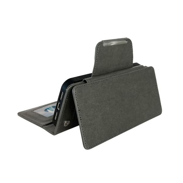 iPhone 18 Pro / iPhone 17 Pro Skal Läderfodral med Multifunktionell 7-Korts Fack Grå