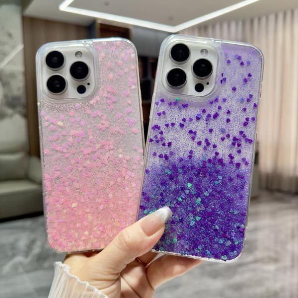iPhone 18 Pro Max / iPhone 17 Pro Max Skal med Glittrande Gradient - Epoxy TPU Lysande färger