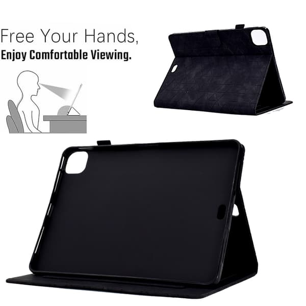 iPad Pro 11 2024 Skal i Rhombus TPU Smart Läderfoder Svart