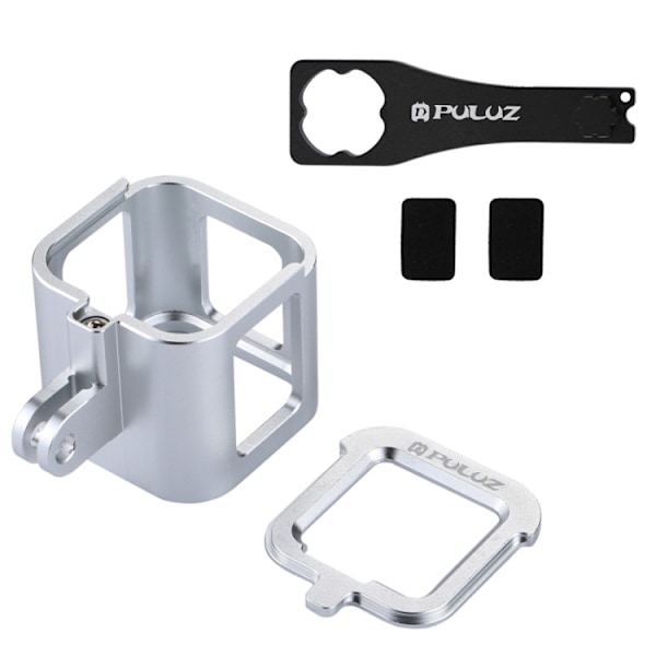 Hölje Skyddande fodral CNC Aluminiumlegering Skyddande bur med försäkringsram för GoPro HERO5 Session /HERO4 Session /HERO Session Silver
