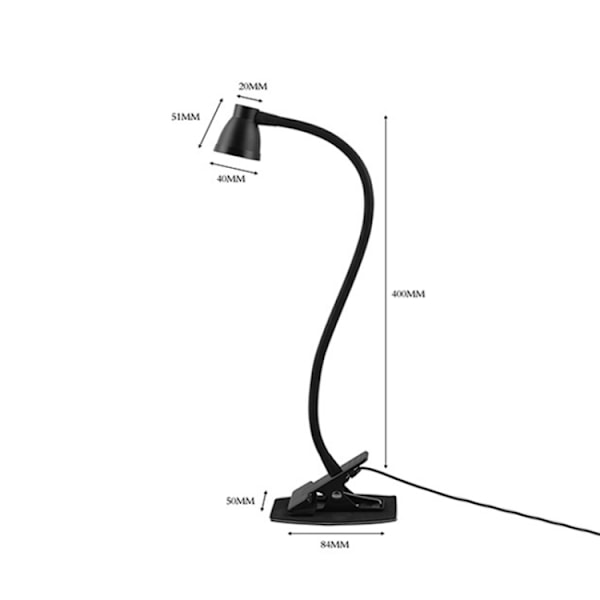 668A001 USB 360 graders böjlig slang skrivbordslampa, spec: Vit steglös dimning