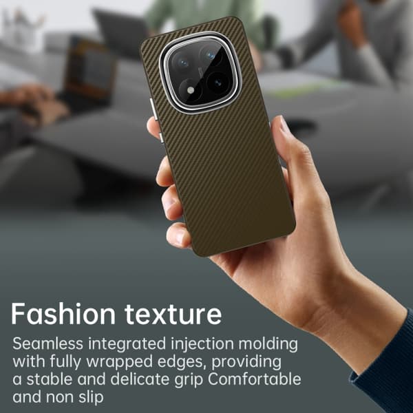 Redmi Note 14 Pro+ 5G - Kolfiber Series IMD Mobilskal Brun