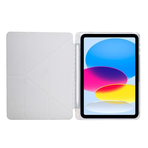 iPad 11 11:e generationen / 10.9 10:e generationen 2022/2025 Y-Fold Pyramid Textur Smart Skal Läder Fodral Röd