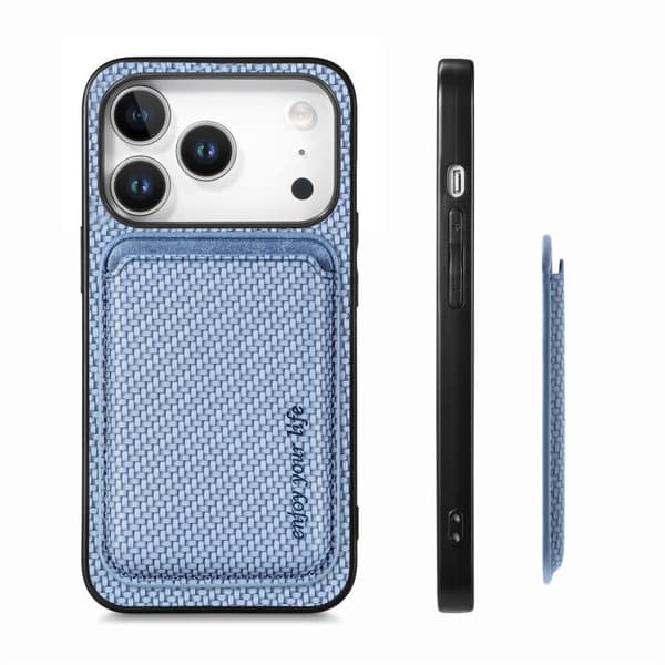iPhone 18 Pro Max / iPhone 17 Pro Max Skal - kolfiberläder med MagSafe Blå