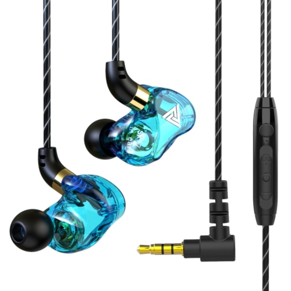 QKZ SK7 3.5mm Sport In-Ear Koppar Driver Trådbunden HIFI Stereo Hörlurar med Mikrofon Himmelsblå