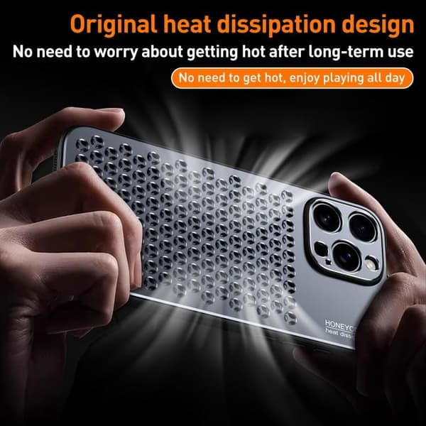 iPhone 16 Pro Max Honeycomb Strålande Legeringsskal Rymdsilver