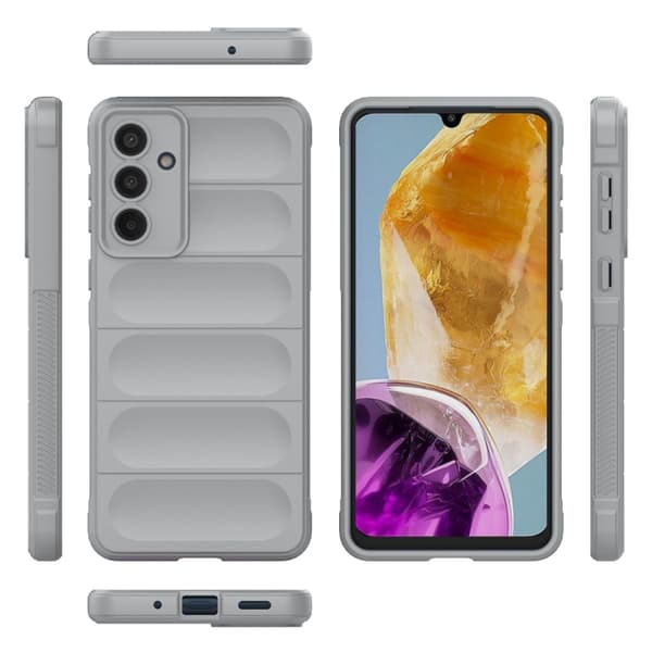 Samsung Galaxy M55 5G Skal Magic Shield TPU + Flanell Grå