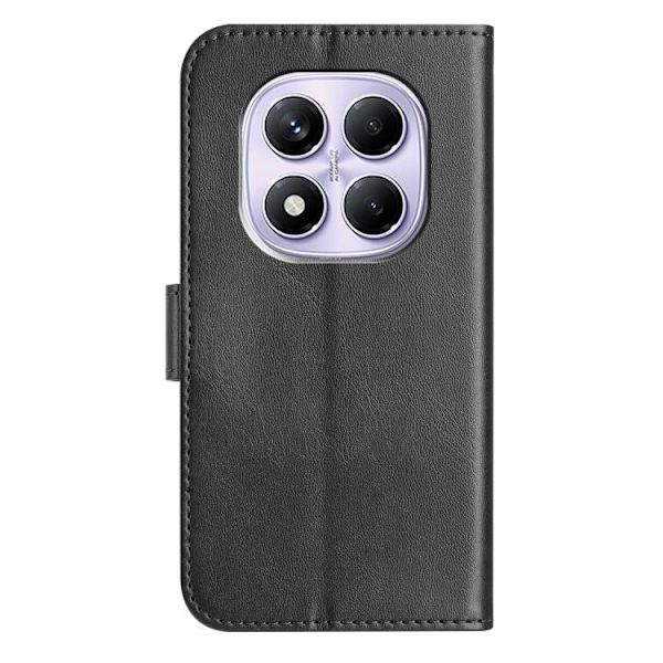 Redmi Note 14 Pro 4G - Dubbelvikts S-formad Läderfodral Svart