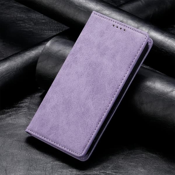 Redmi Note 14 Pro 4G - Affärsmässig Solid Färg Magnetisk RFID Läder fodral Purpur