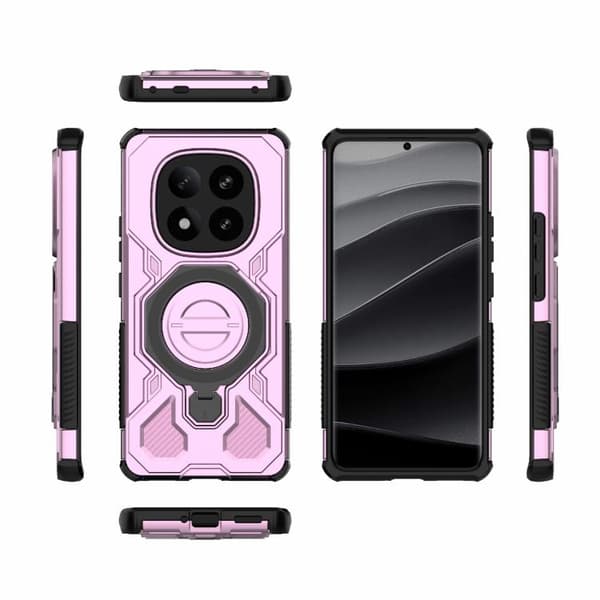 Redmi Note 14 Pro+ 5G Global - J-20 Solid Färg MagSafe Magnetisk TPU+PC Mobilskal Rosa