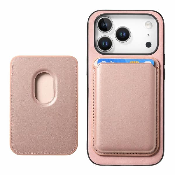 iPhone 18 Pro Max / iPhone 17 Pro Max Retro Magsafe Kortväska PU Bakskal Rosa