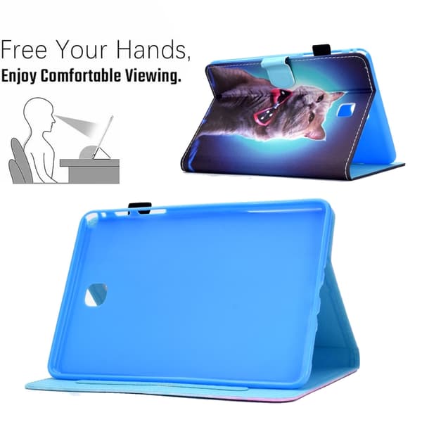 Samsung Galaxy Tab A 8.0 T350 Läderfodral med Penna Fluga Katt
