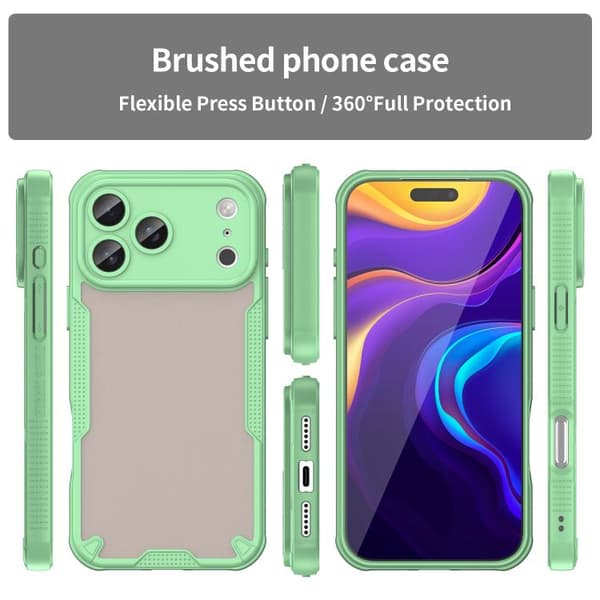 iPhone 17 Pro Max Skal - Armor Glaze PC Hybrid TPU Grön