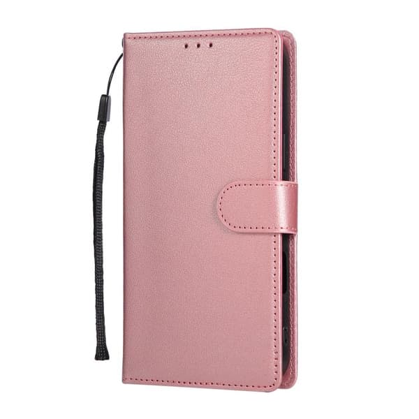 iPhone 18 Pro Max / iPhone 17 Pro Max Skal Läderfodral med 3 Kortfack och Multifunktion Roséguld