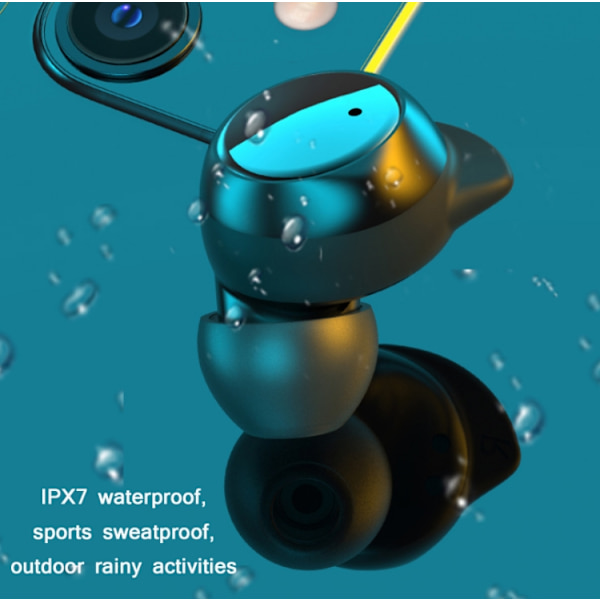TWS-22 Bluetooth 5.0 In-Ear Sport Vattentät Brusreducerande Touch Control Mini Hörlurar Svart