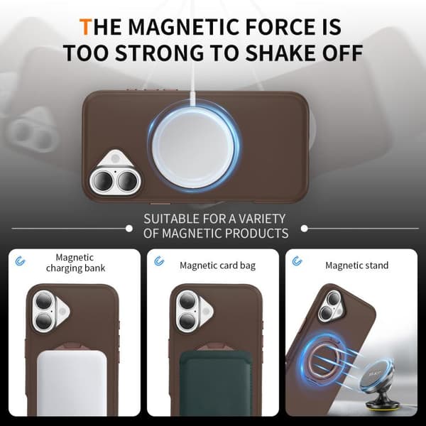 iPhone 17 Skal med C MagSafe Gear Holder Kaffe
