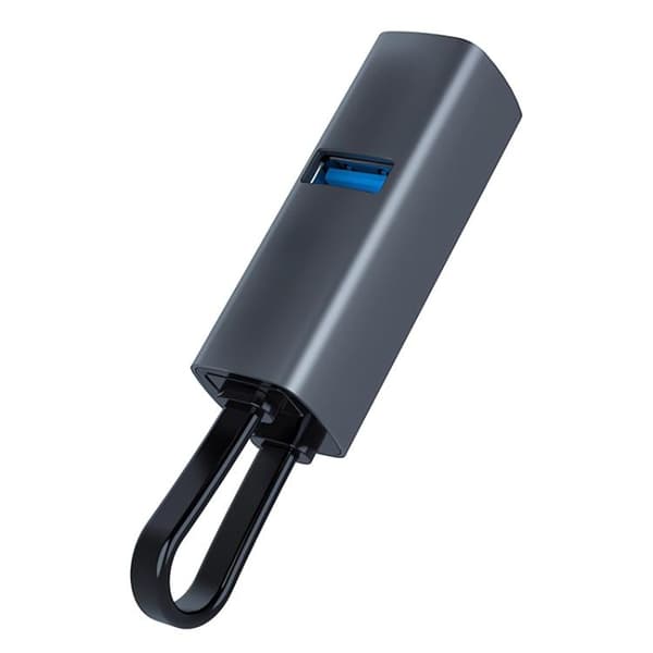 USB till USB3.0 och Dubbel USB2.0 Bärbar Multifunktionell Dockningsstation Hub Adapter (Grå)