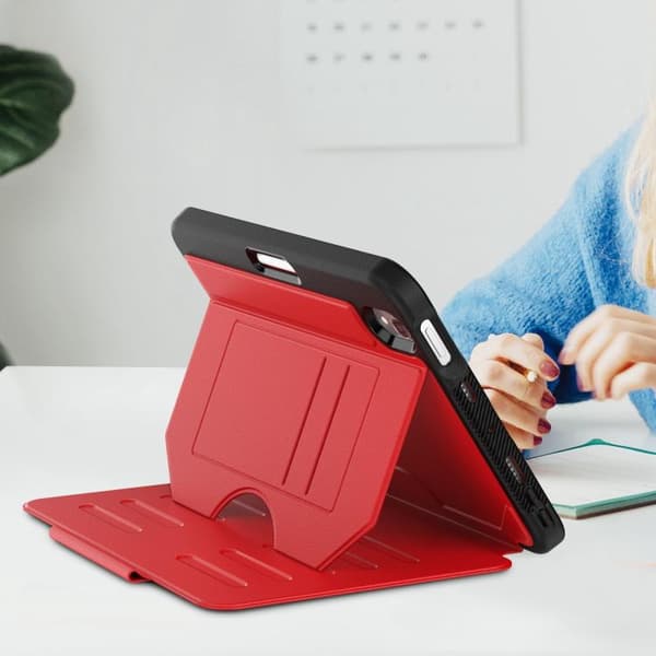 iPad mini 2024 / mini 6 Skal i Magnetiskt Läderfodral Röd