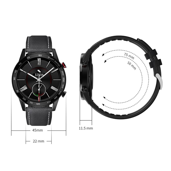 1,3 tums pekskärm Dual-mode Bluetooth Smart Watch Silikonrem i silver