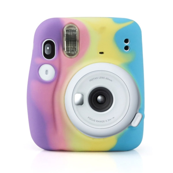 Regnbåge Mjukt Silikon Skyddande Fodral för Fujifilm Instax mini 11 Lila