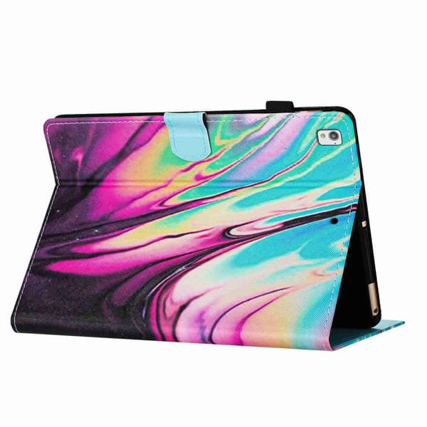 Samsung Galaxy Tab A7 Lite T220 Marmor Mönster Läderfodral Rosablå
