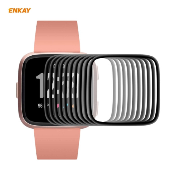 10 st för Fitbit Versa 3 / Fitbit Sense Hat-Prince 3D Full Screen Soft PC Edge + PMMA HD skärmskyddsfilm