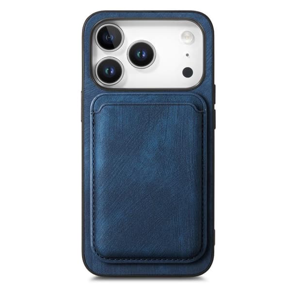 iPhone 18 Pro Max / iPhone 17 Pro Max Retro Läder Kortväska Magnetisk Skal Blå