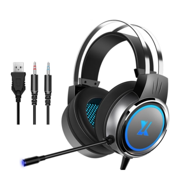 Heir Audio Trådbundet spelheadset med mikrofon, färg: X8 Dubbelhålsuppgradering Svart