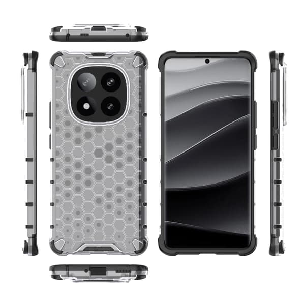 Redmi Note 14 Pro+ 5G - Honeycomb Stöttåligt Mobilskal Vit