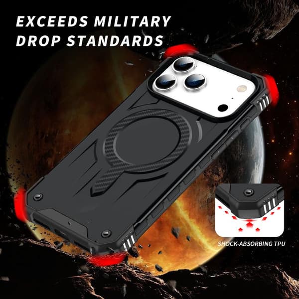 iPhone 18 Pro Max / iPhone 17 Pro Max Skal med MagSafe TPU Hybrid PC Svart