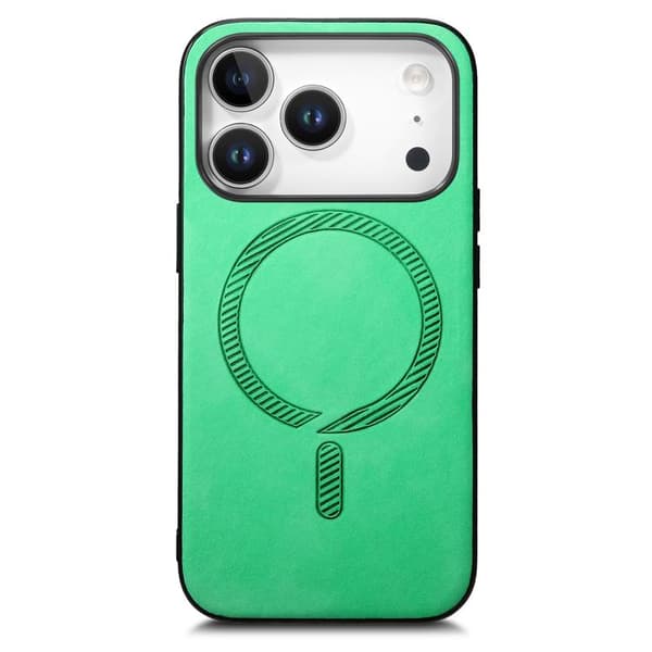 iPhone 18 Pro / iPhone 17 Pro Skal - Solid Färg Retro Magsafe PU Grön
