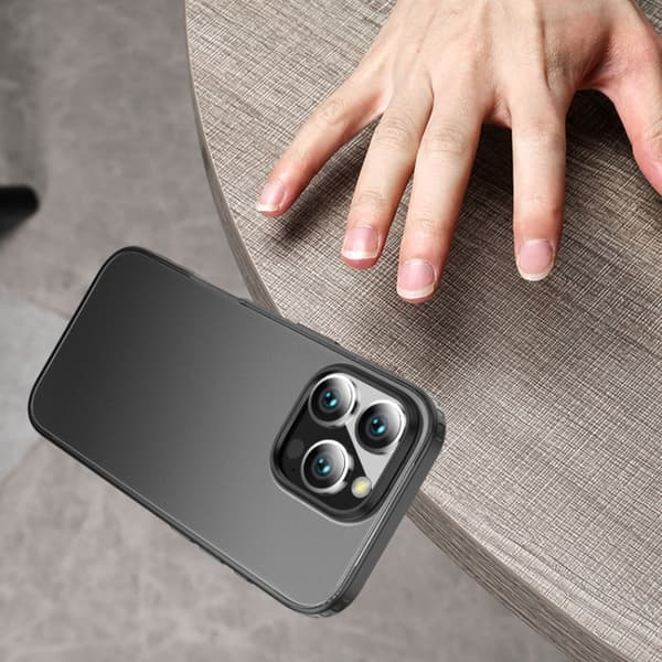 iPhone 16 Pro Skal - Armor Clear TPU Hård PC Telefonfodral Grå