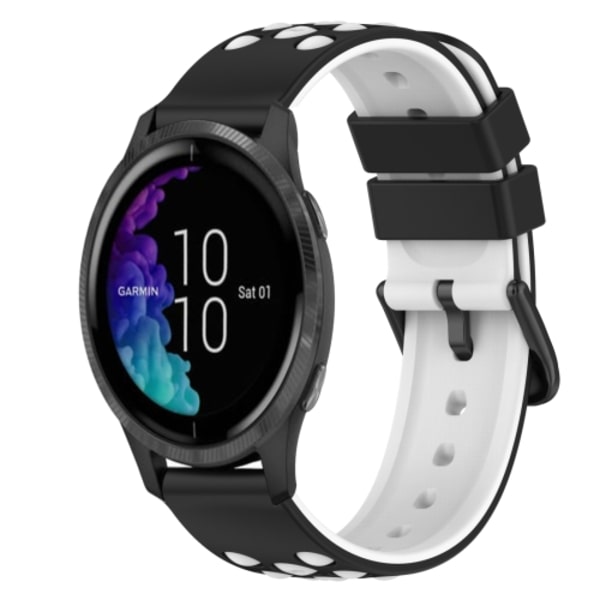 För Garmin Venu 20 mm tvåfärgad watch Pink-White