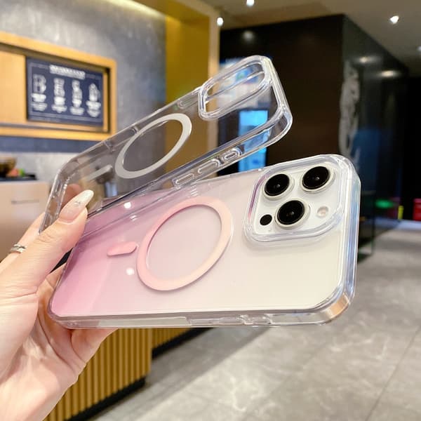 iPhone 16 Pro Gradient Transparent PC MagSafe Skal Toning Brun