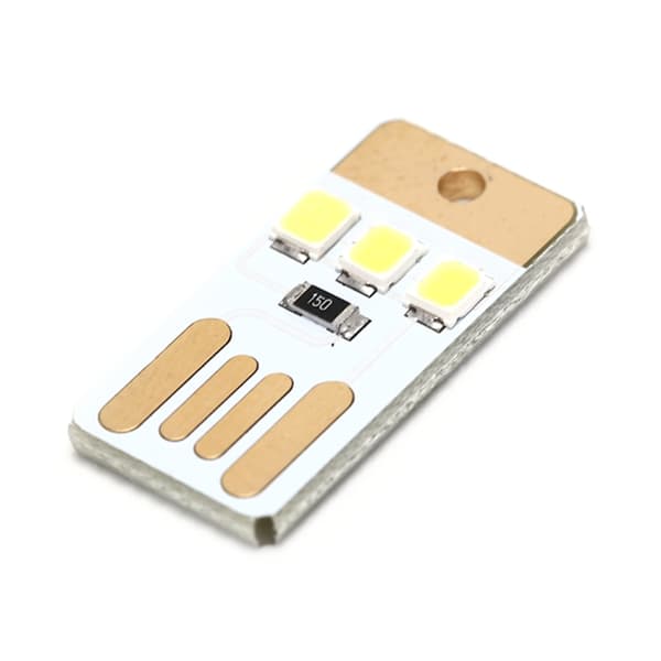 10 st Mini Pocket Card USB Power Keychain LED Nattlampa (Vit)