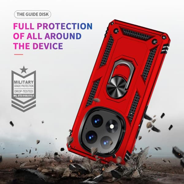 Redmi Note 14 Pro+ 5G Stöttålig TPU + PC Mobilskal med Ställning Röd
