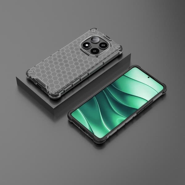 Redmi Note 14 Pro 5G - Honeycomb Stötsäker Mobilskal Svart