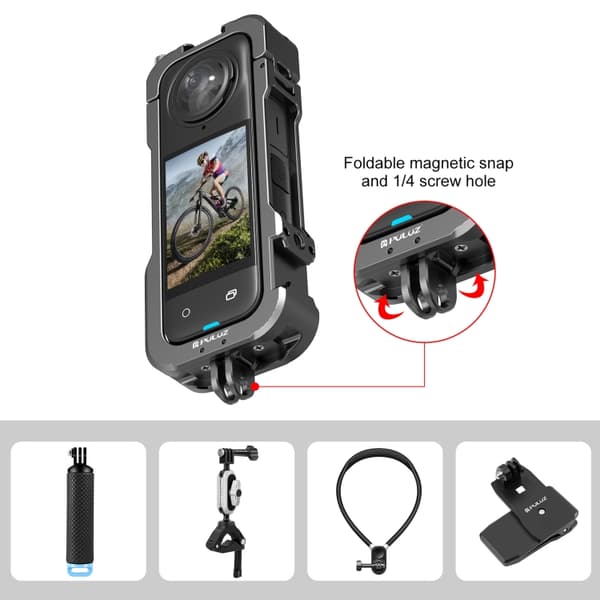 For Insta360 X4 Metal Protective Cage Rig Housing Frame med objektivskydd