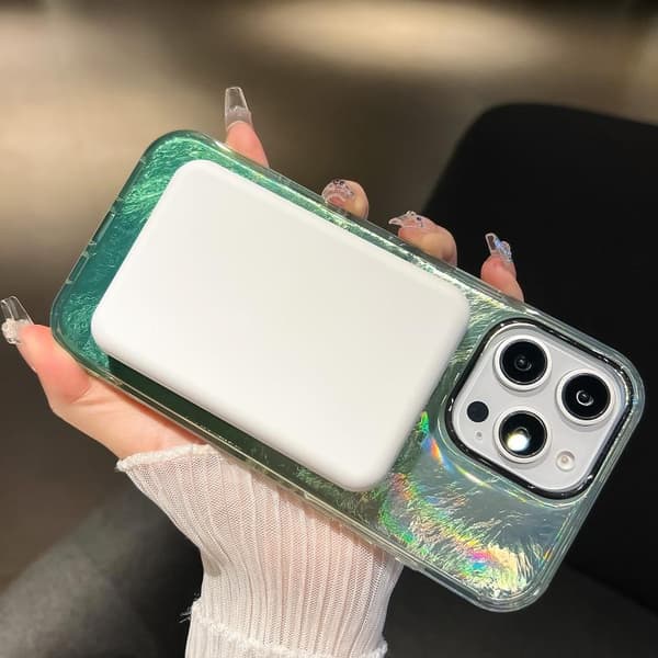 iPhone 16 Pro Pläterad Gradient Glacier Textur MagSafe Skal Svart