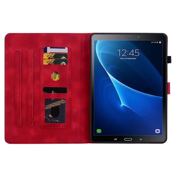 Samsung Galaxy Tab A 10.1 (2016) Lily Prägad Läderfodral Röd