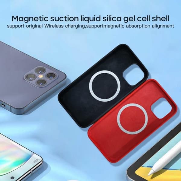 iPhone 16 Pro Max Liquid Silicone Full Coverage MagSafe Skal Orange