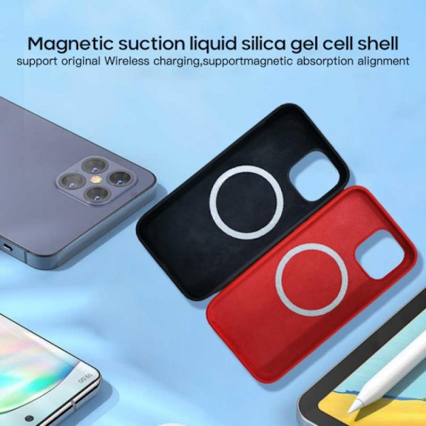 iPhone 16 Pro Max Liquid Silicone Full Coverage MagSafe Skal Vit